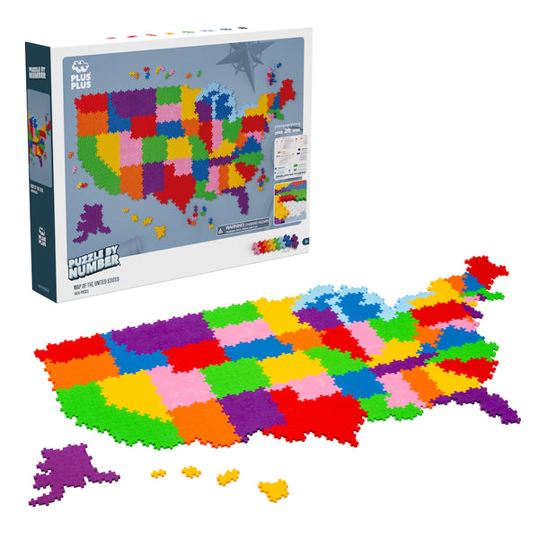 Puzzle By Number® - Map of the United States - Plus-Plus USA