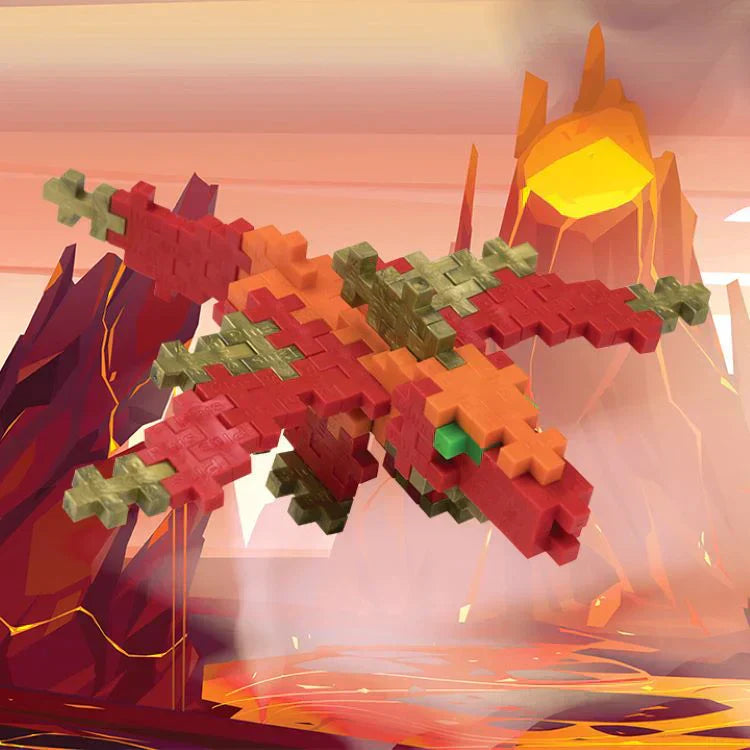 A 3D dragon made with Plus-Plus blocks