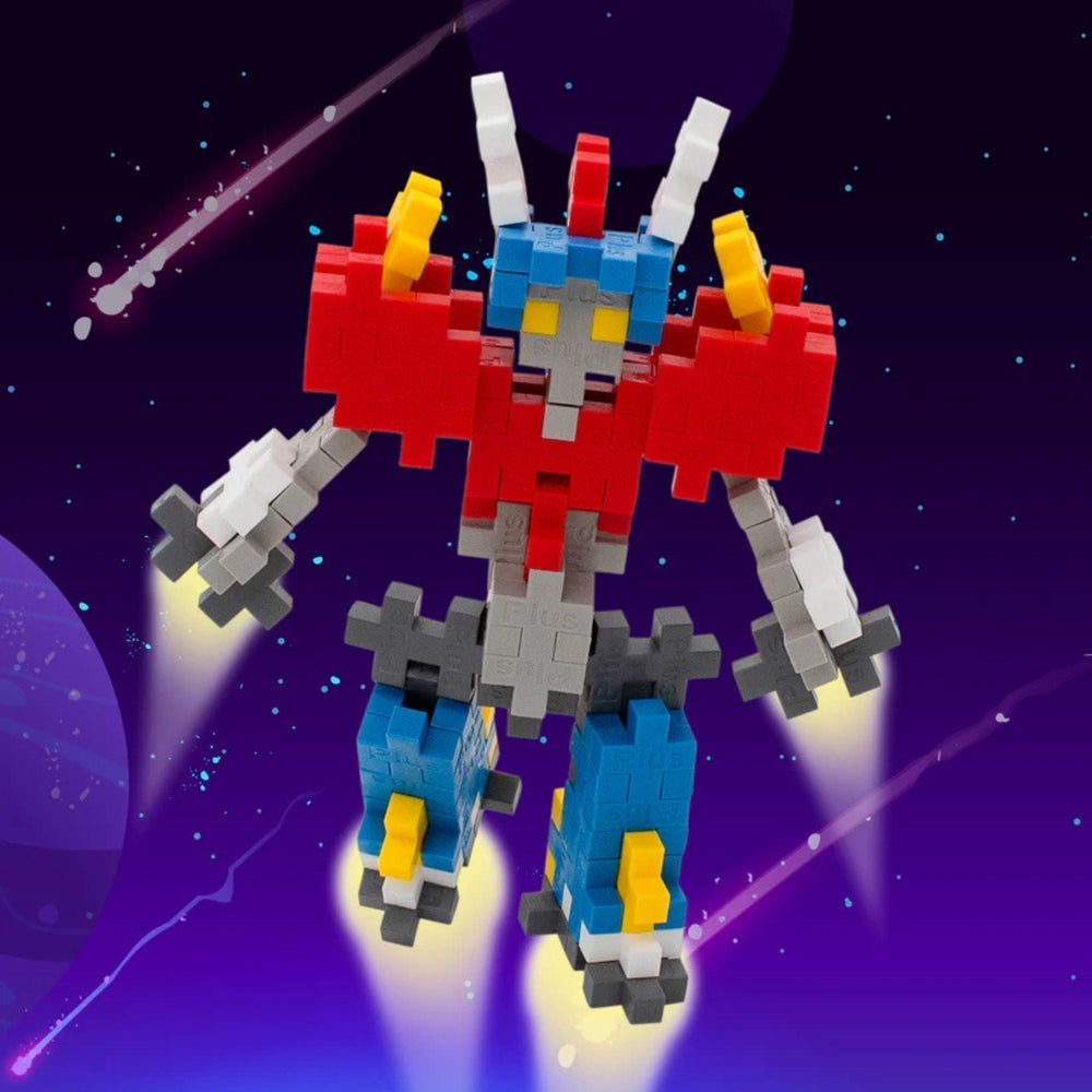 A 3D Mecha Bot made with Plus-Plus blocks