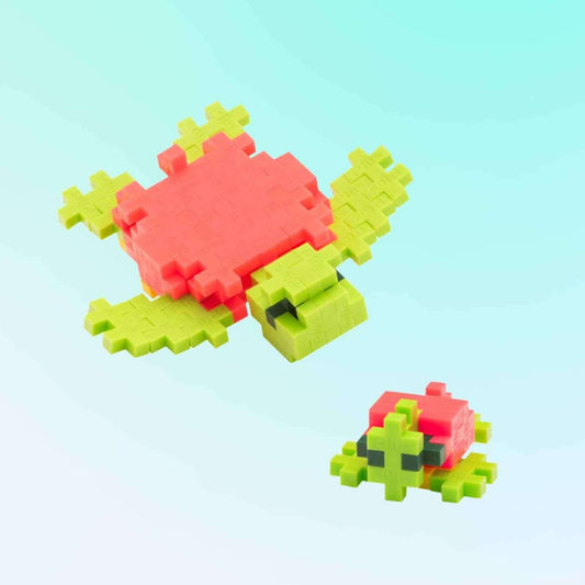 A 3D Sea Turtle made with Plus-Plus blocks