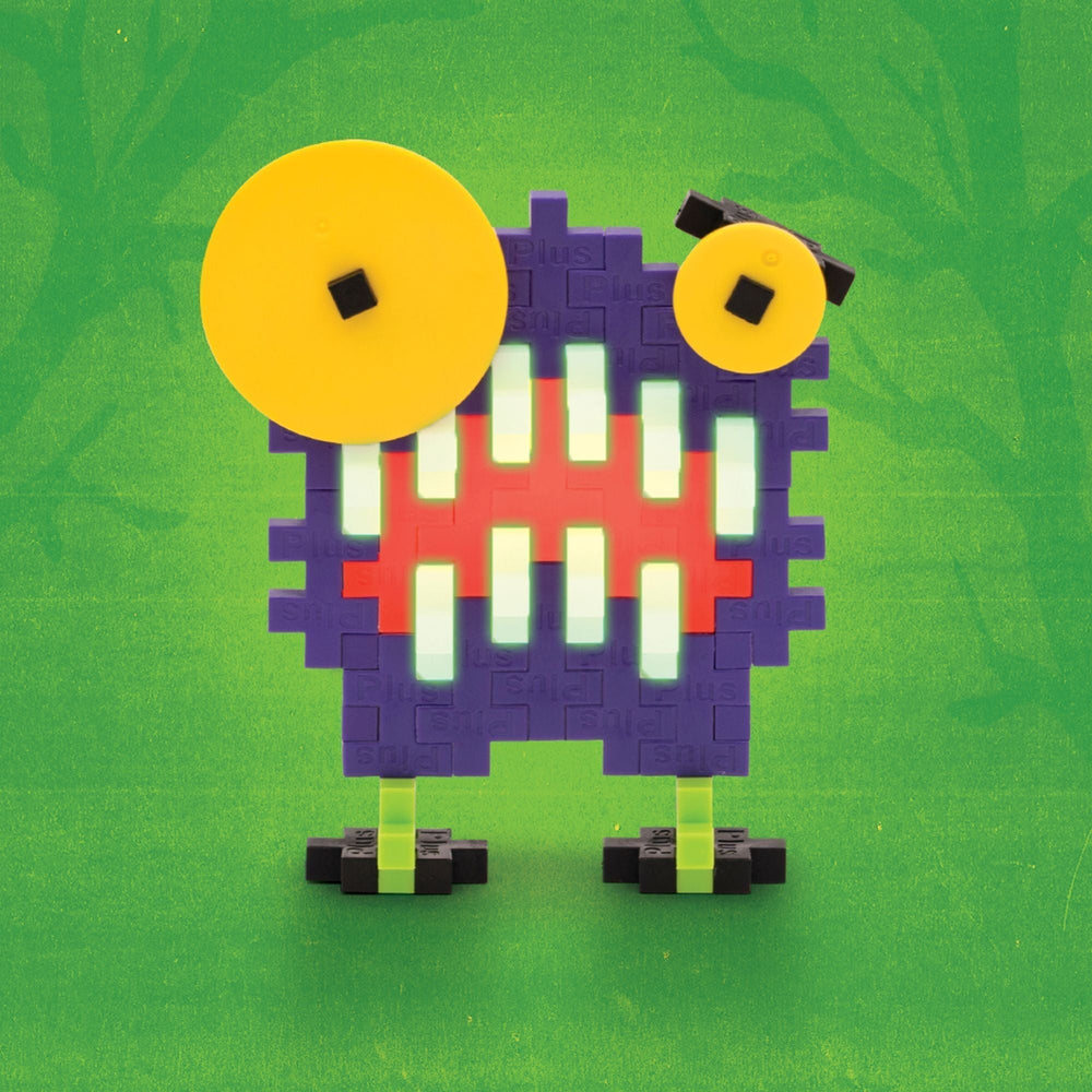 A 3D Nom Creepy Critter made with Plus-Plus blocks