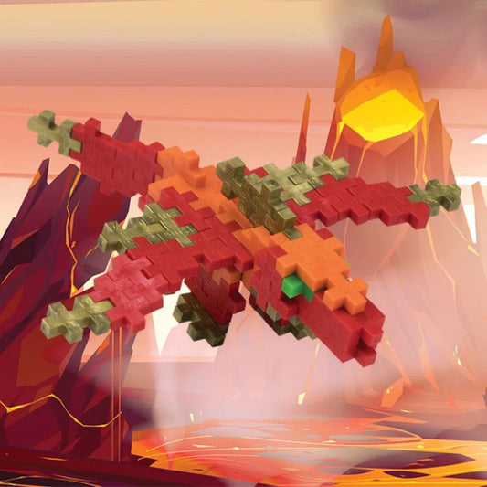 A 3D dragon made with Plus-Plus blocks