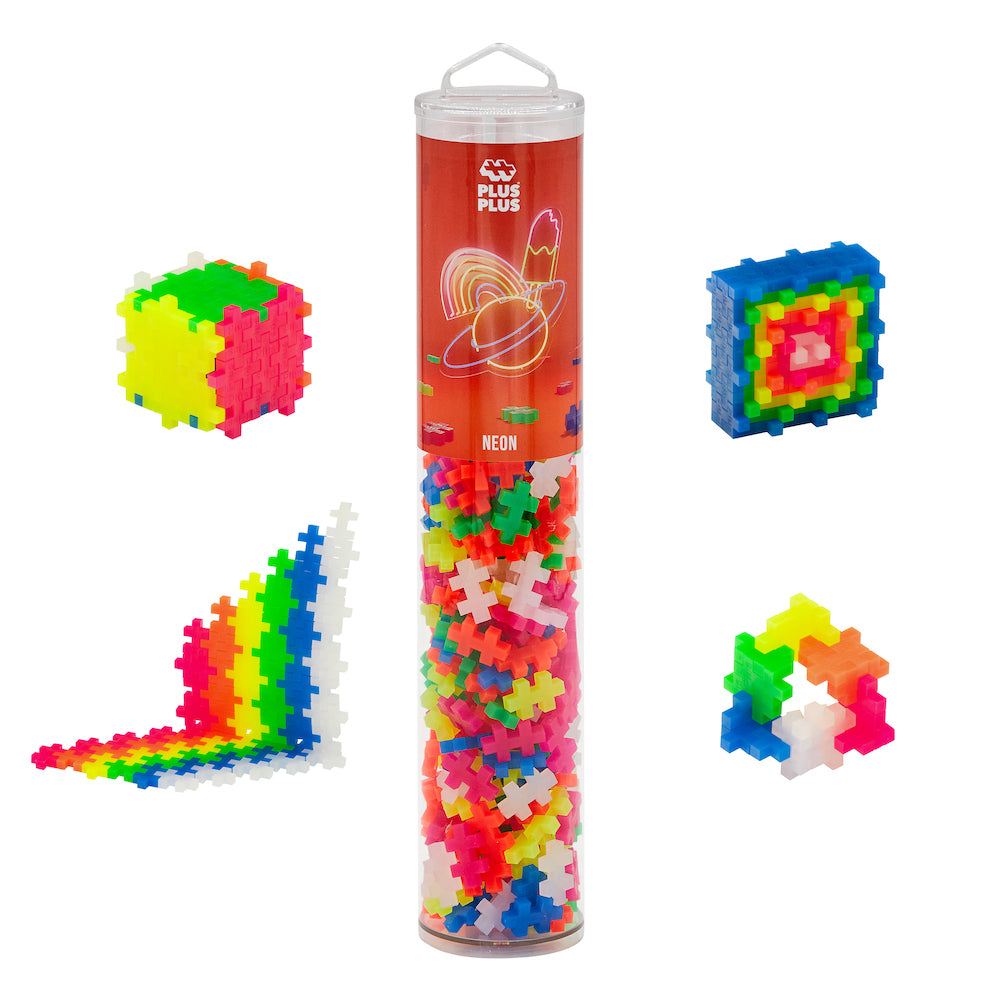 PLUS PLUS - 240 Piece Glow in The Dark Mix - Construction Building  Stem/Steam Toy, Interlocking Mini Puzzle Blocks for Kids