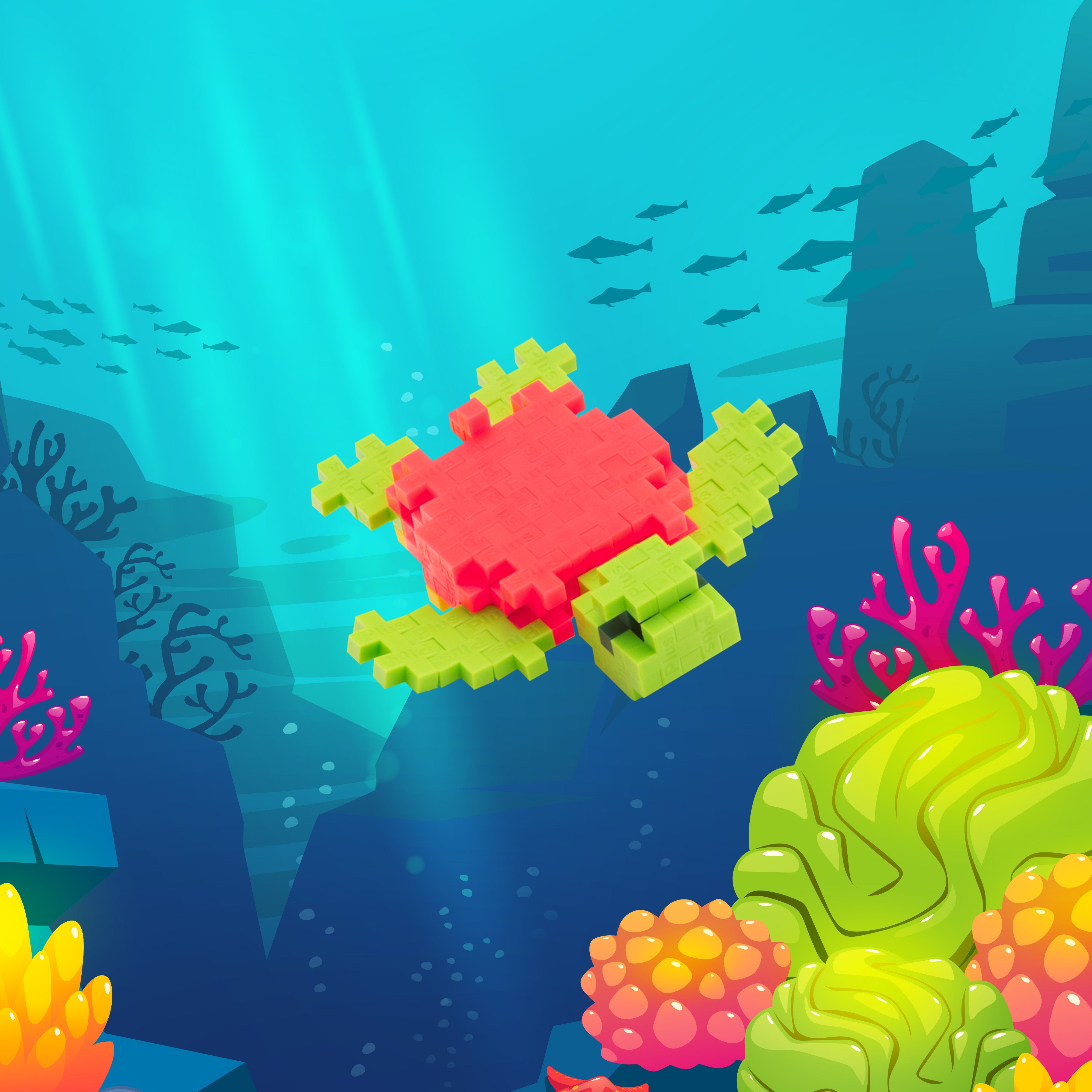 Tube - Tangerine Turtle – Plus-Plus USA