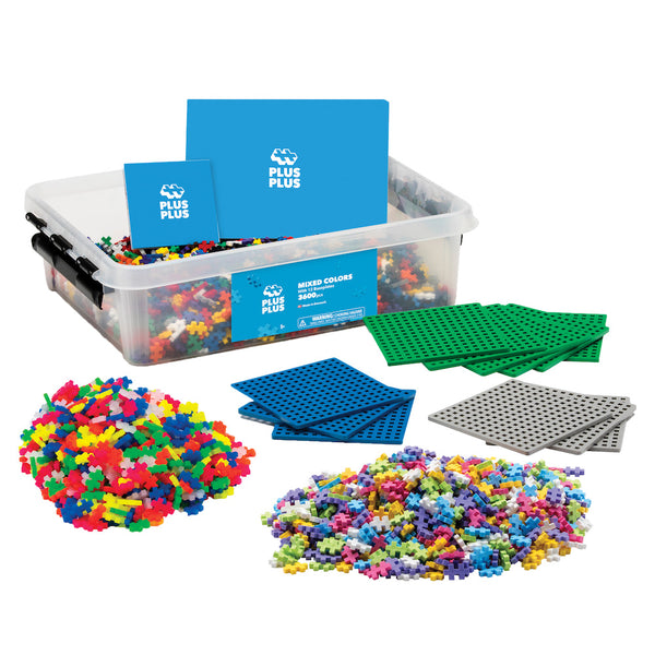 3600 pc Mixed Colors in Tub w/ 12 Baseplates – Plus-Plus USA