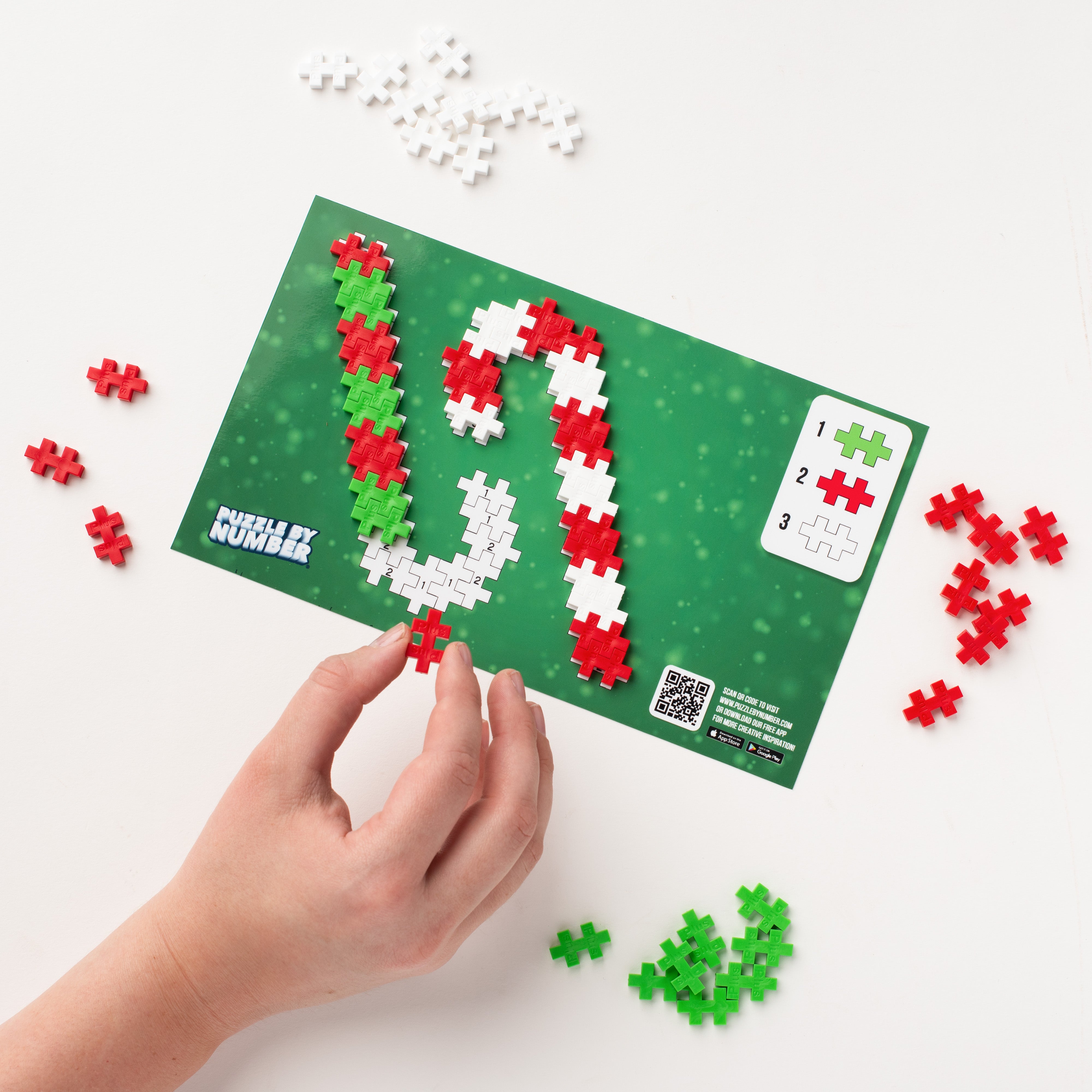 Puzzle by Number® Holiday - 40 pc Candy Canes – Plus-Plus USA
