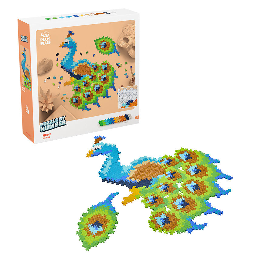Puzzle By Number® - 800 pc Peacock - Plus-Plus USA